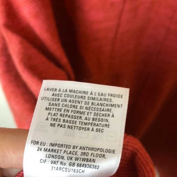 Anthropologie Deletta Orange Pathed Seams Blouse​​​​​​ - Picture 7 of 7